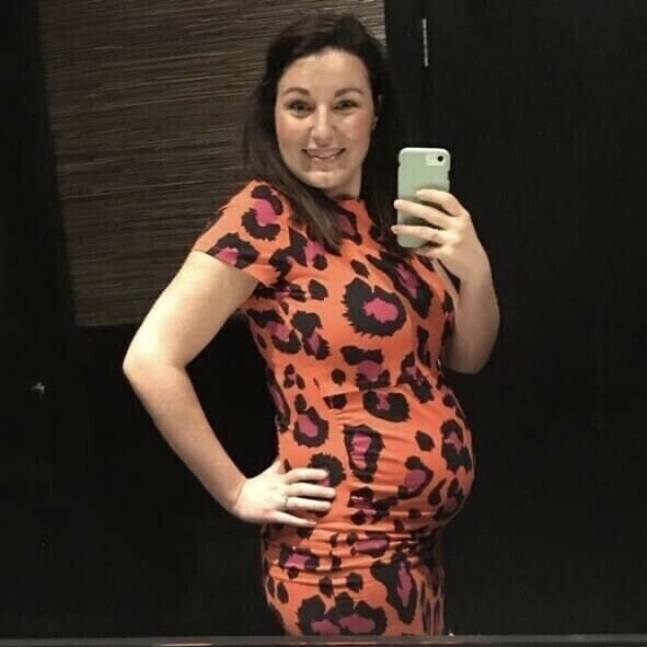 Orange Leopard Print Maternity Dress