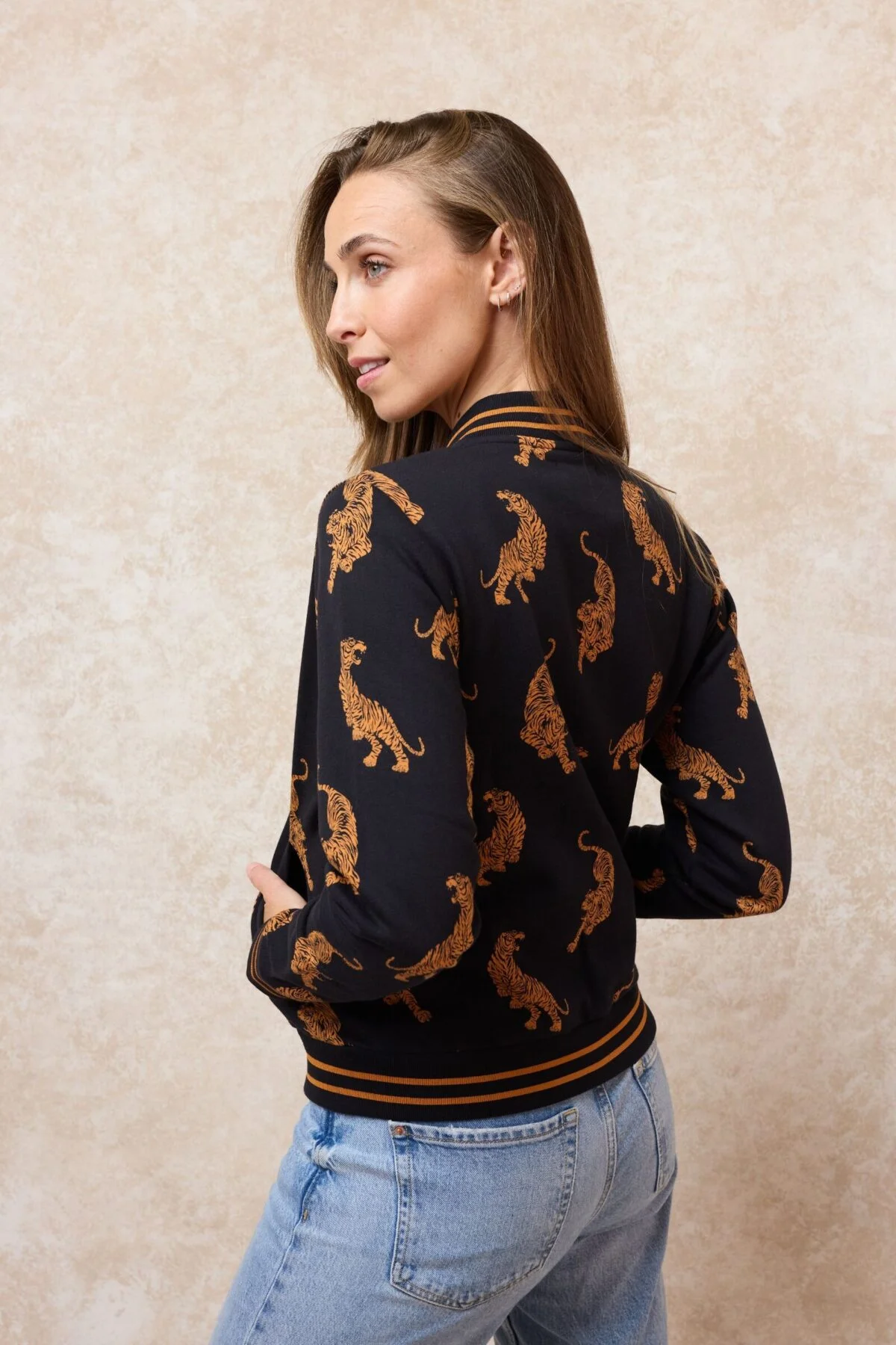 Tiger Print Bomber Jacket - Image 5